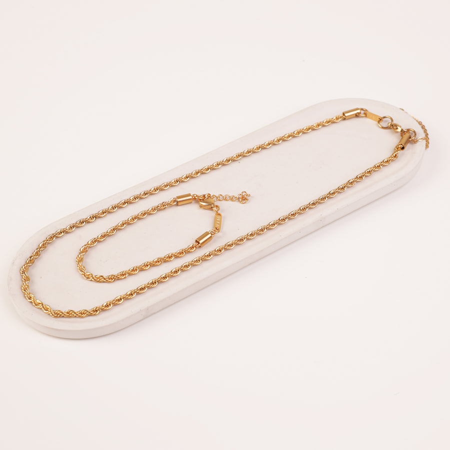 Rope Chain Necklace + Bracelet | Bundle